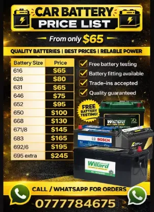 Picture of Car and Truck Battery/Batteries 616,631,628,646,650,652,668,658,674,683,696,695